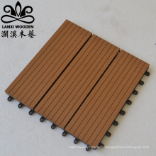 Wood plastic composite floor tiles WPC DIY outdoor solid tile interlock pavement interlocking co-extrusion anti slip floor tile